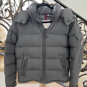 Moncler Montgenevre Wool Down Jacket in Slate Gray (size: 2 / medium)
